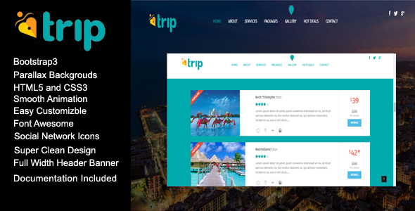 MyTrip Creative Travel Agency HTML Template
